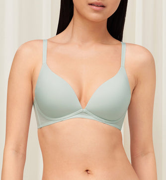 INVISIBLE INSIDE-OUT NON-WIRED PUSH UP DEEP V BRA - FOREST FROST