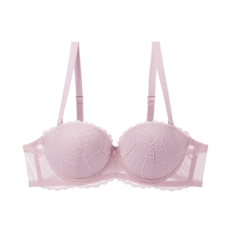 Style Double Push Wired Detachable Push Up Bra - ROSE