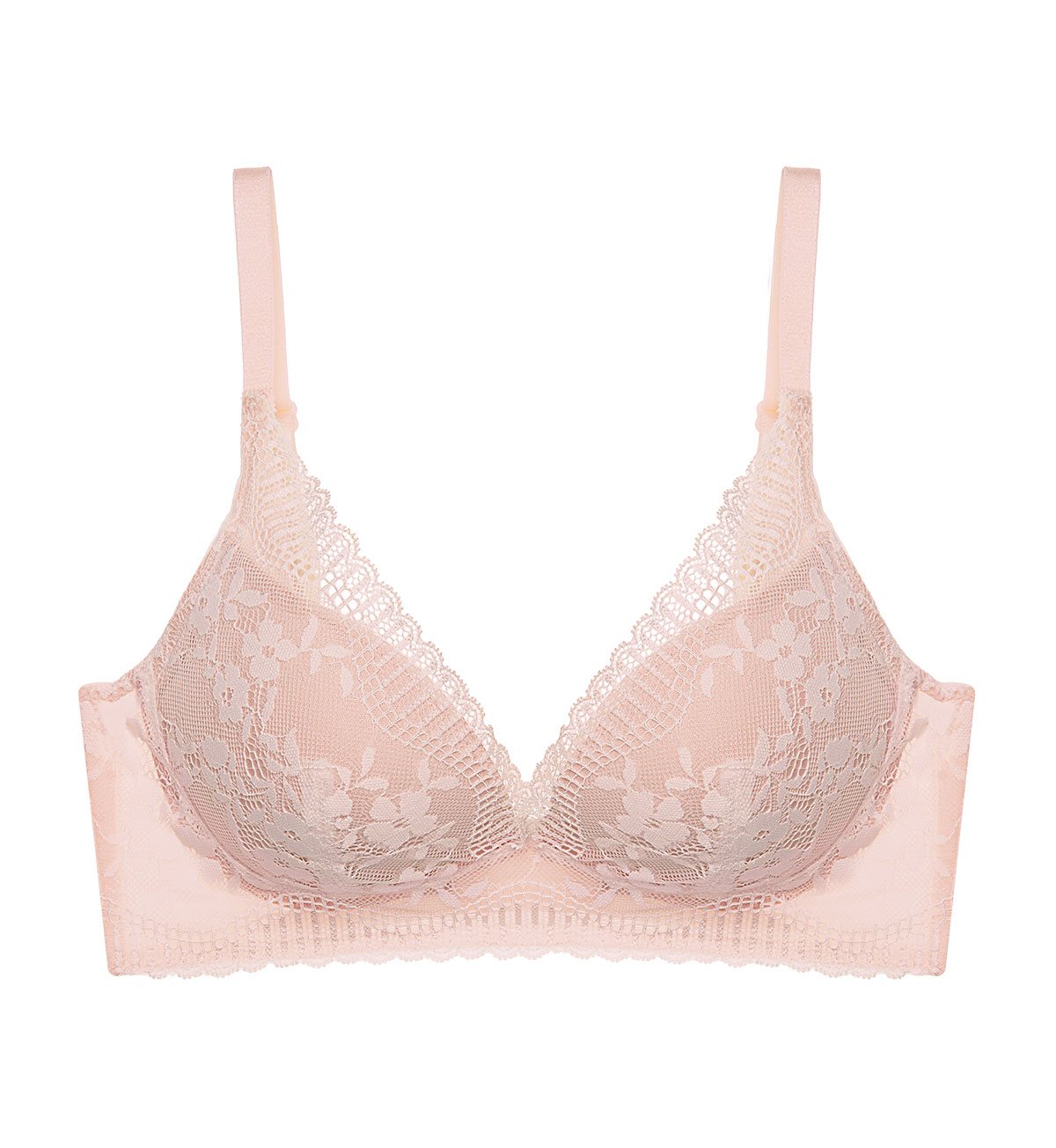 Aqua Fresh Non-Wired Deep V Push Up Bra in Fig Pink