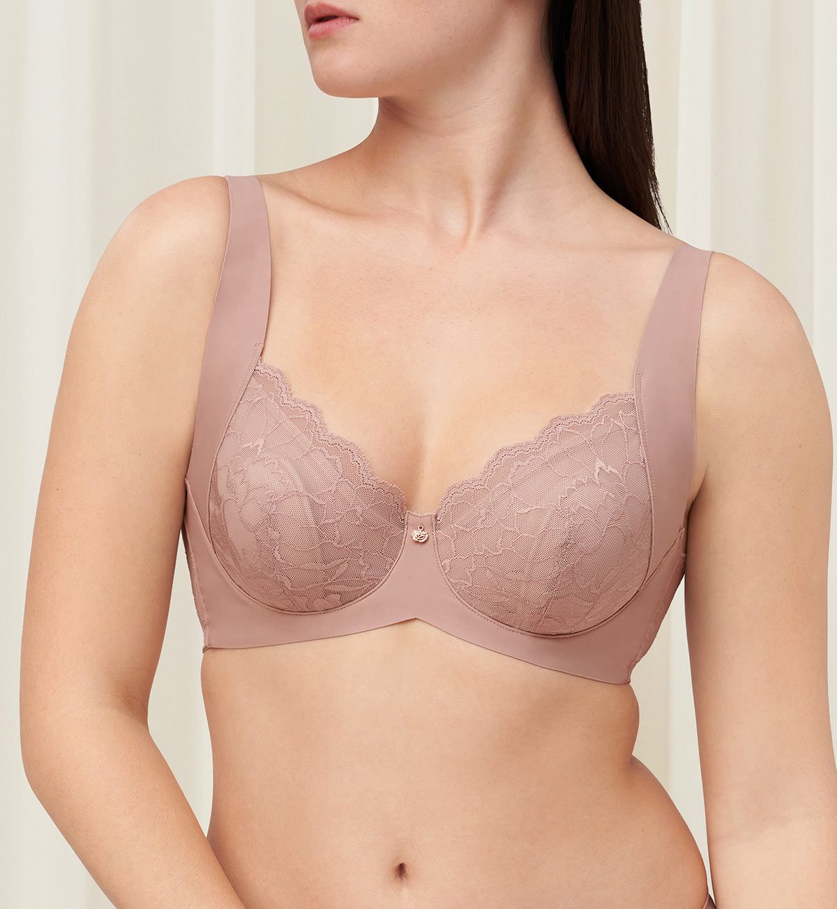 Florale Mudan Wired Balcony Bra in Rosewood